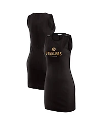 Wear by Erin Andrews Women's x Gracie Hunt Black Pittsburgh Steelers Ribbed Tank Dress