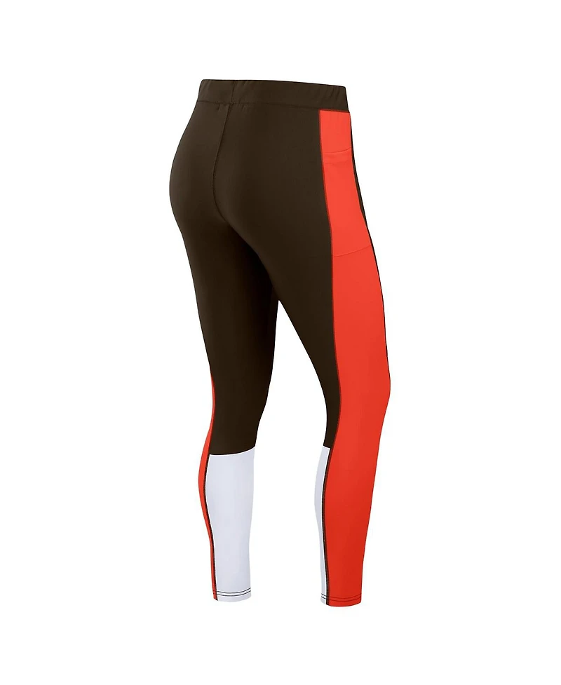 Wear by Erin Andrews Women's Brown/Orange Cleveland Browns Color Block Leggings