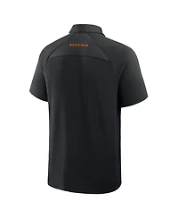 Fanatics Men's Black Cincinnati Bengals Back Around Raglan Polo Shirt