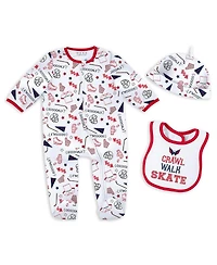 Wear by Erin Andrews Baby Boys and Girls Washington Capitals Sleep Play Sleeper with Bib Set