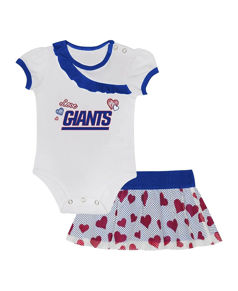 Outerstuff Baby Boys and Girls 2-Piece New York Giants Love My Team Bodysuit Skirt Set