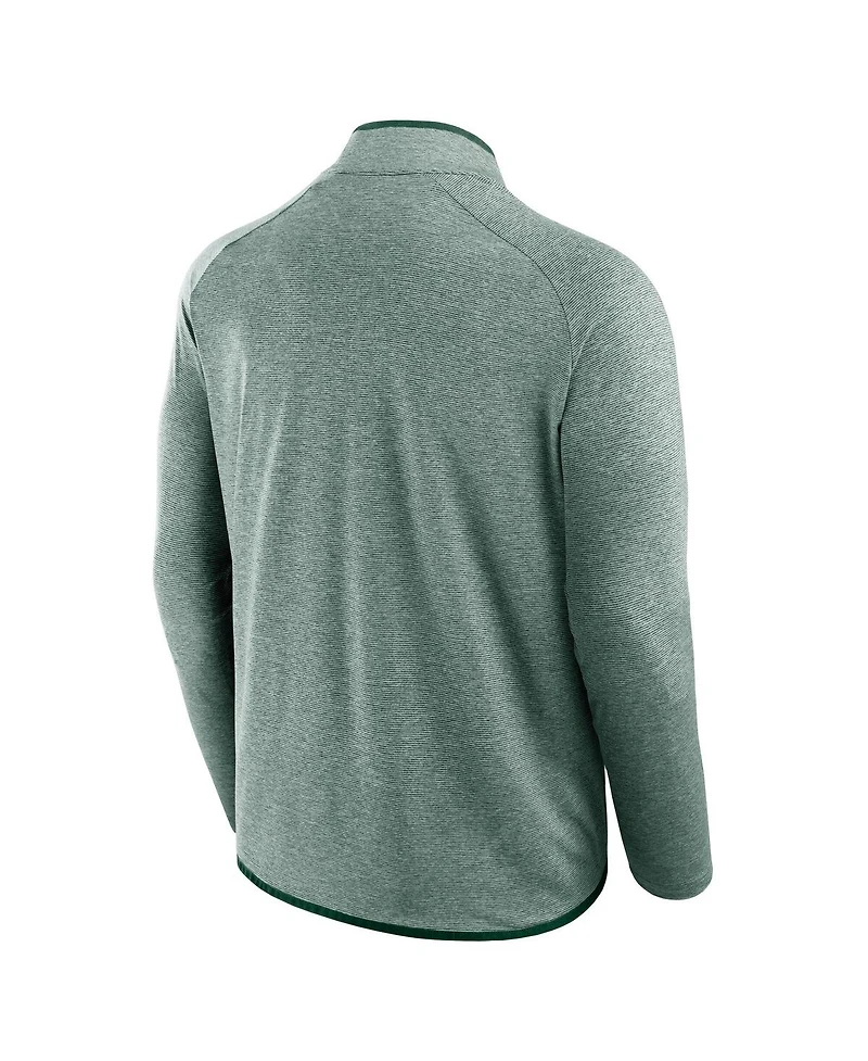 Fanatics Men's Green Michigan State Spartans Mock Neck Half-Zip Pullover Jacket