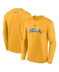 Jordan Men's Gold Ucla Bruins On-Court Basketball Shootaround Performance Long Sleeve T-Shirt