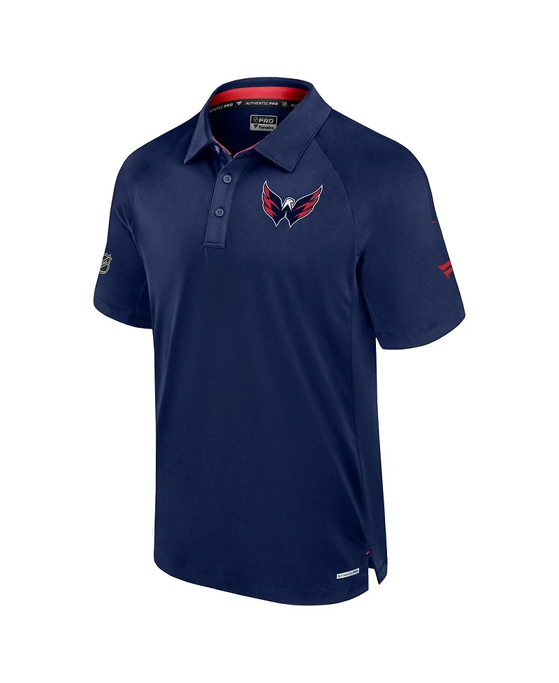Fanatics Men's Navy Washington Capitals Authentic Pro Rink Raglan Polo Shirt