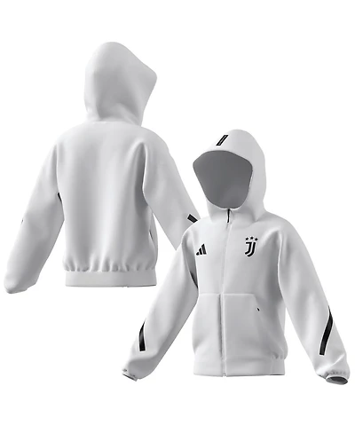 Adidas Big Boys and Girls White Juventus 2025/26 Anthem Full-Zip Jacket