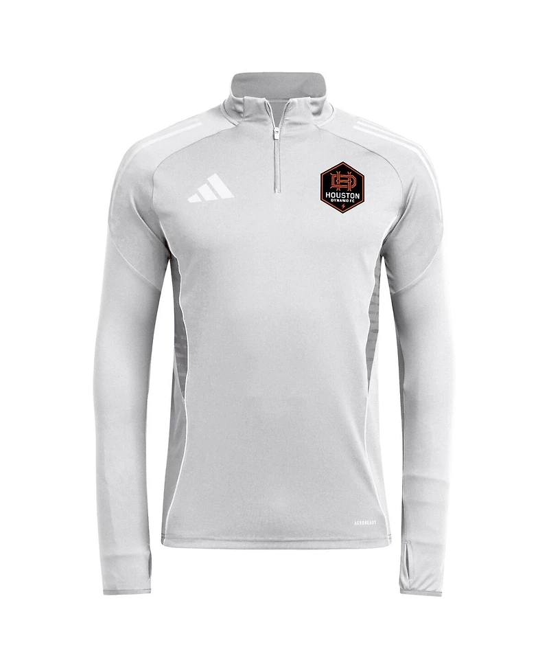 Adidas Men's Silver Houston Dynamo Fc 2025 Aeroready Quarter-Zip Long Sleeve Training Sweatshirt