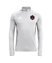 Adidas Men's Silver Houston Dynamo Fc 2025 Aeroready Quarter-Zip Long Sleeve Training Sweatshirt