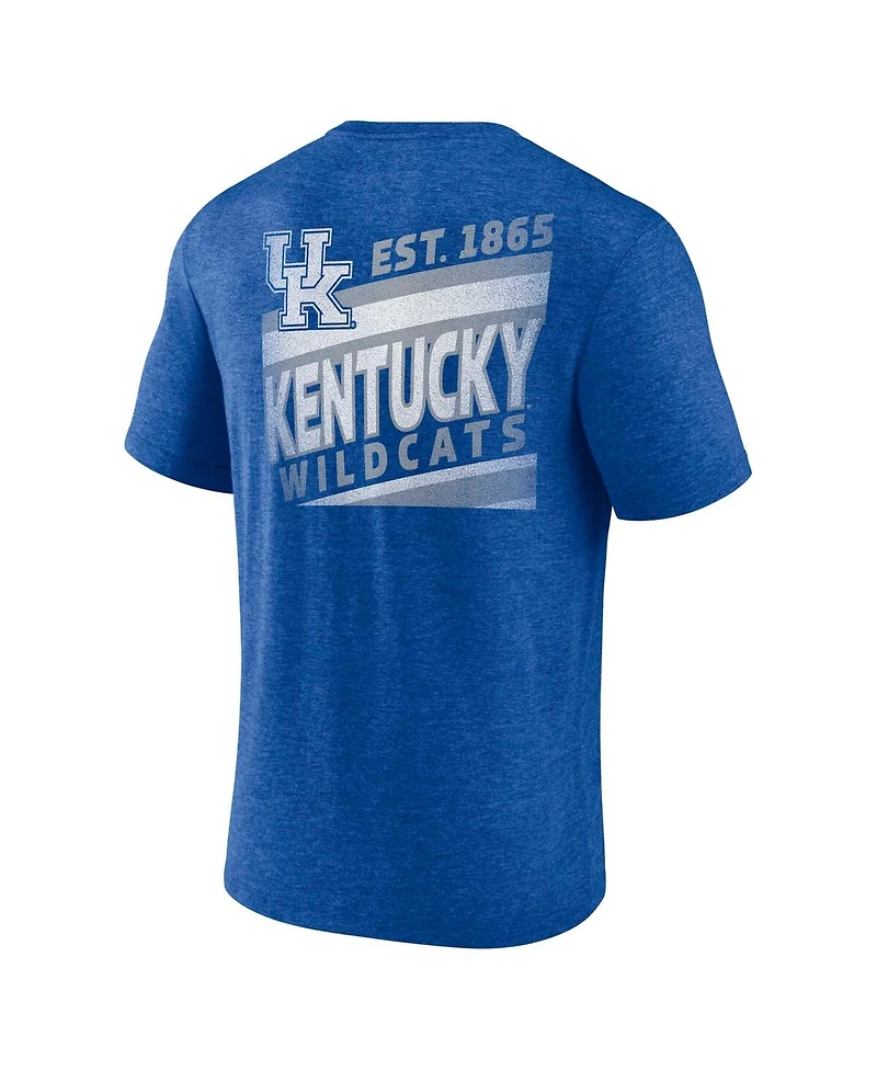 Fanatics Heather Royal Kentucky Wildcats Ideal Faded Tri-Blend T-Shirt