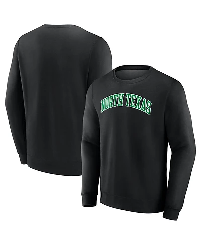 Fanatics Men's Black North Texas Mean Green Short Name Pullover Sweatshirt