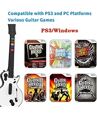 Nbcp Wireless Pc & PS3 Guitar Hero Controller Bundle with Dongle, Compatible with Guitar Hero, Rock Band, Clone Hero & Fortnite Festival