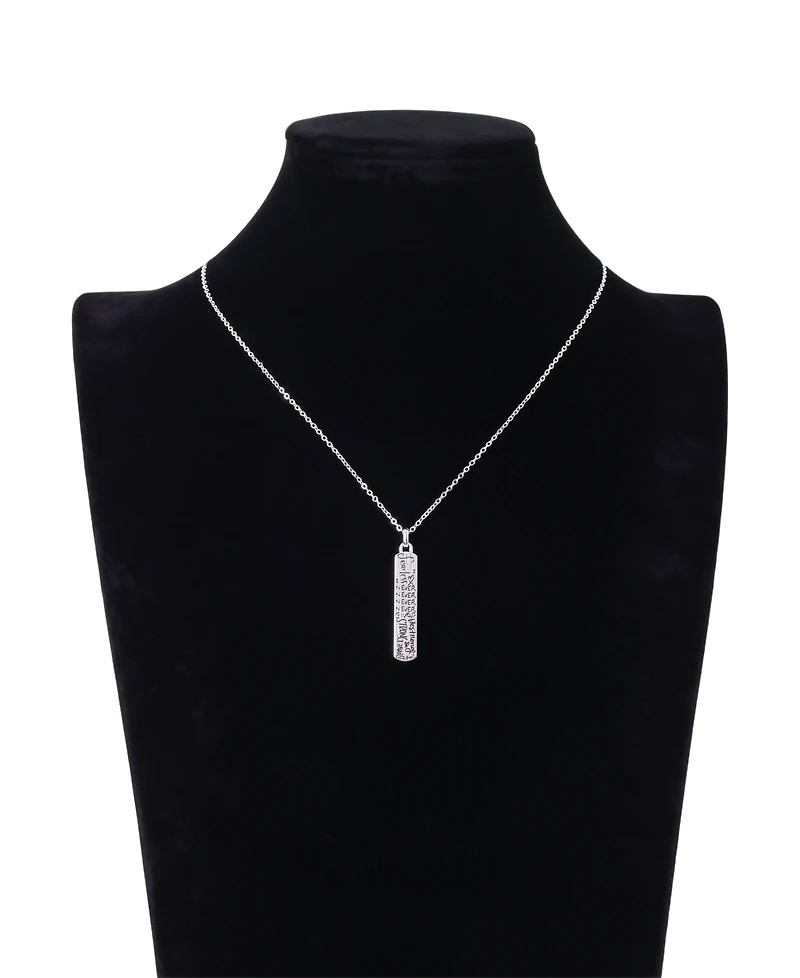 Unwritten Silver-Tone Fearless Graffiti Bar Short Pendant Necklace