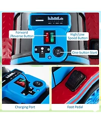 Gymax 12V 2-Seater Ride on Toy w/ Train Whistle Led Lights Music & Usb Port