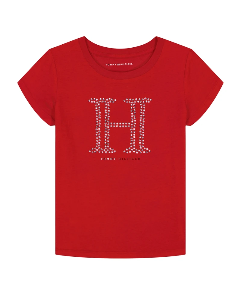 Tommy Hilfiger Big Girls Star Stud Short Sleeve T-Shirt