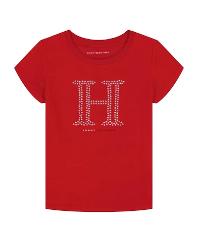 Tommy Hilfiger Big Girls Star Stud Short Sleeve T-Shirt