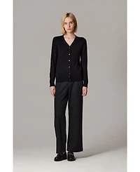 Jennie Liu Women's 100% Merino Wool Light Weight Cardigan | Ultra Soft Fine-gauge Sweaters Machine Washable