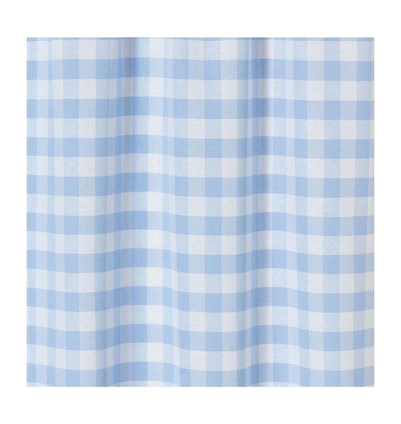 Kate Aurora Living Country Farmhouse Blue Plaid Gingham 3 Pc Kitchen Curtain Tier & Valance Set