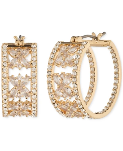 Marchesa Small Pave & Crystal Cluster Hoop Earrings, 0.75"
