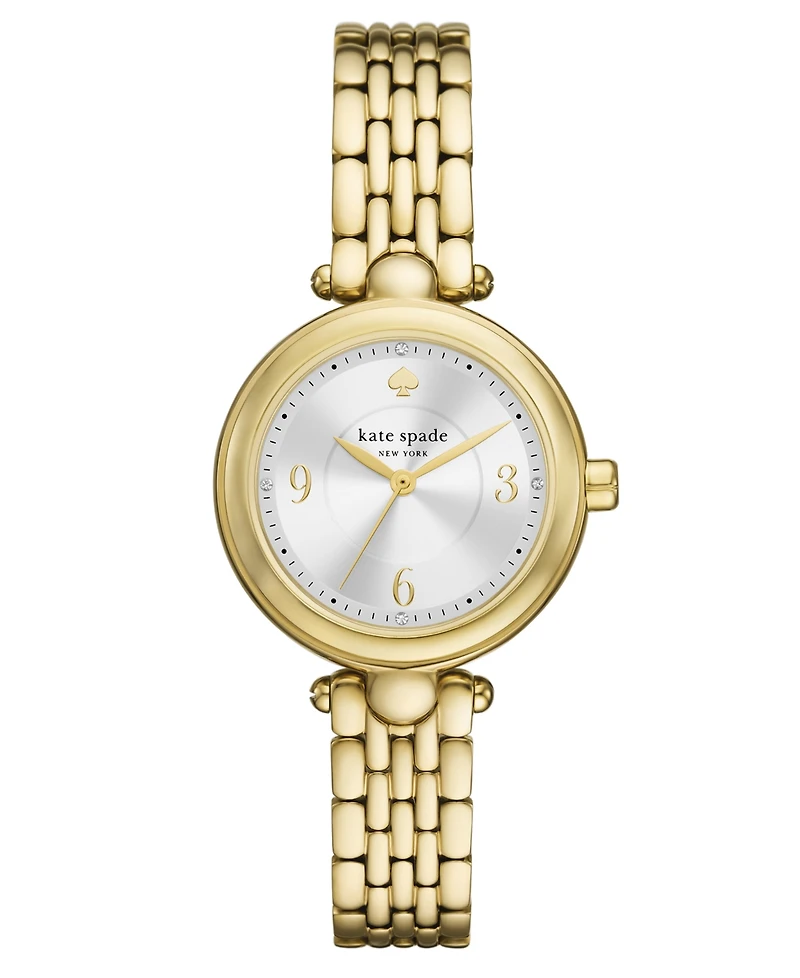 Kate Spade New York Women's Gracie Round Three-Hand Gold-Tone Stainless Steel Watch, 32mm