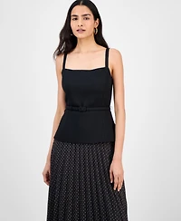 julia jordan Women's Sleeveless Belted Pleated Skirt Dress