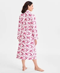 Charter Club Women's Belted Floral Flannel Robe Sleepwear