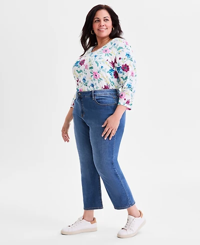 Style & Co Plus Mid-Rise Curvy Capri Jeans, Exclusively at Macy's