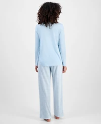 Charter Club Women's Long-Sleeve Jersey Pajama Set