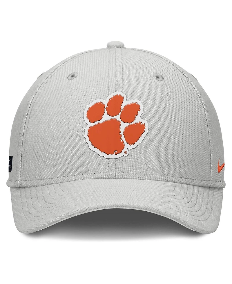 Nike Men's Gray Clemson Tigers Rise Practice Performance Adjustable Hat