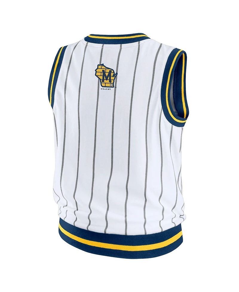 Wear by Erin Andrews Women's White Milwaukee Brewers Sporty Tank Top