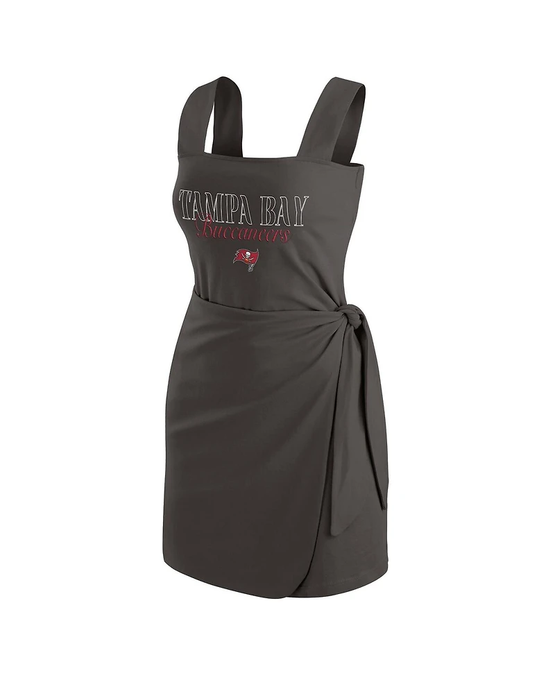 Wear by Erin Andrews Women's Pewter Tampa Bay Buccaneers Wrap Dress