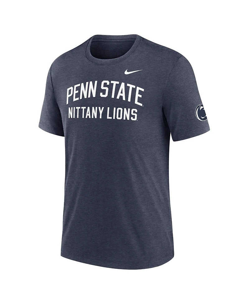 Nike Men's Heather Navy Penn State Nittany Lions Campus Collegiate Block Tri-Blend T-Shirt