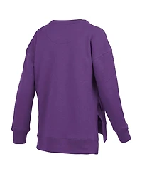 Pressbox Women's Purple Lsu Tigers Pocketed Arch Pullover Sweatshirt