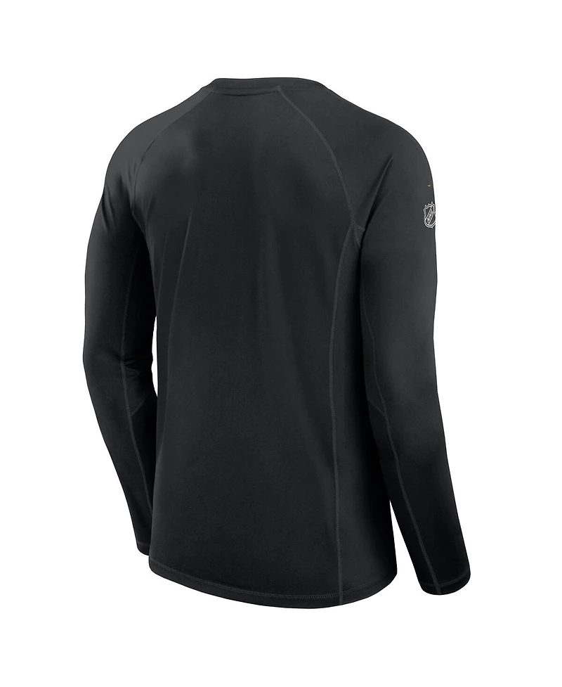 Fanatics Men's Black Pittsburgh Penguins Authentic Pro Rink Tech Long Sleeve T-Shirt