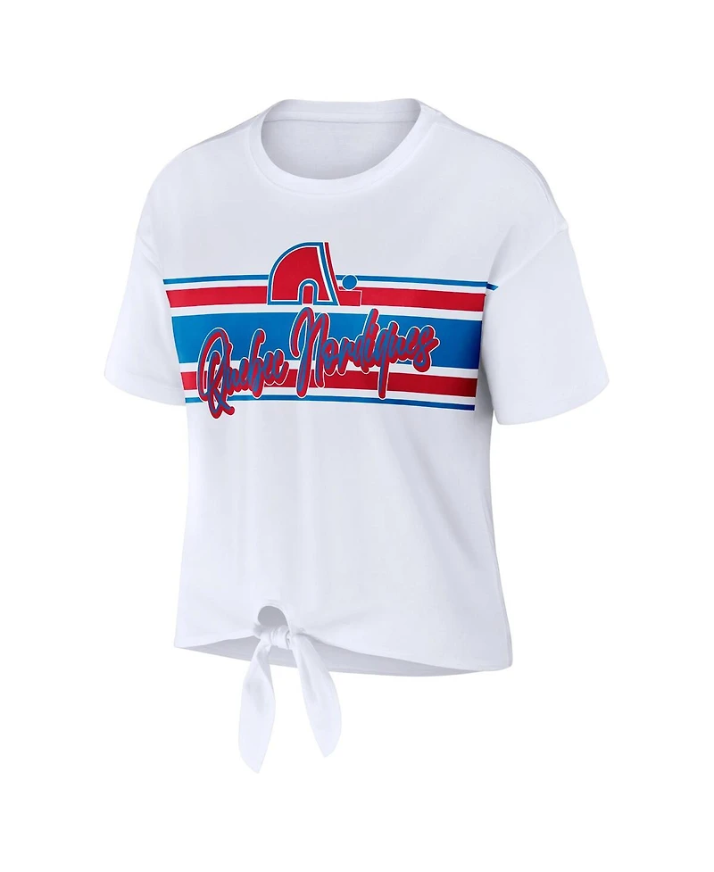 Wear by Erin Andrews Women's White Colorado Avalanche Front Knot T-Shirt
