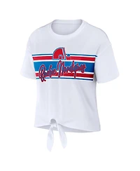 Wear by Erin Andrews Women's White Colorado Avalanche Front Knot T-Shirt