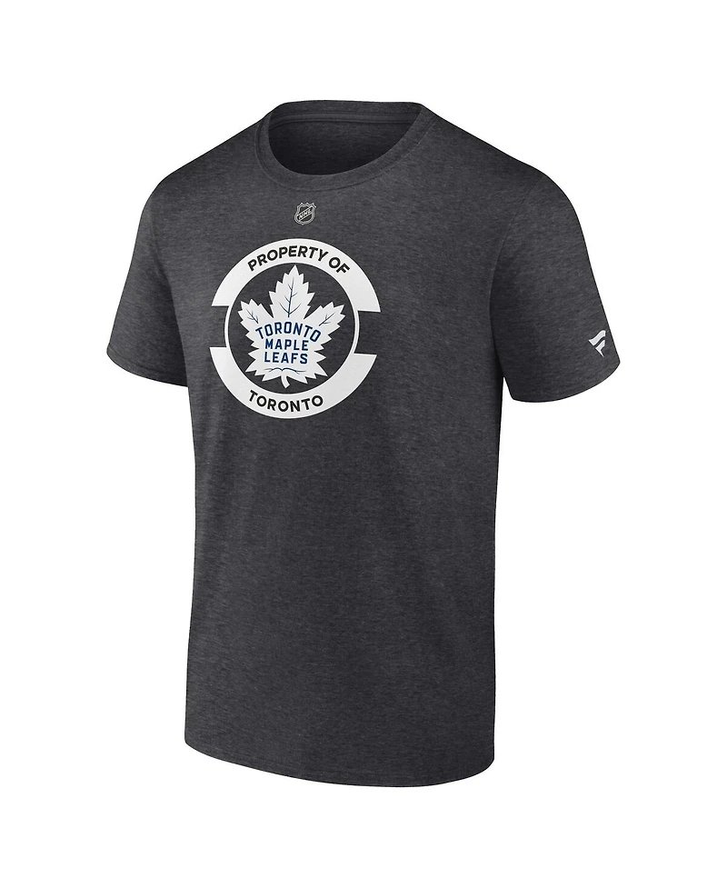 Fanatics Men's Heather Charcoal Toronto Maple Leaf's Authentic Pro Core Secondary T-Shirt