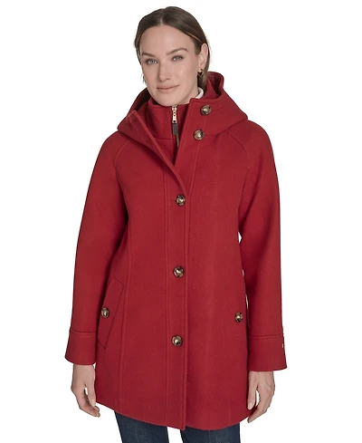 Tommy Hilfiger Women's Hooded Button-Front Coat, Created for Macy's
