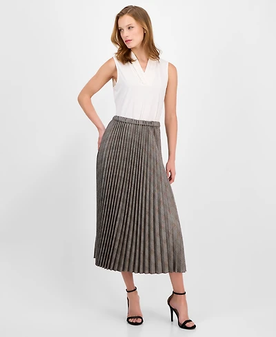 Anne Klein Women's Pleated Pull-On Midi Skirt