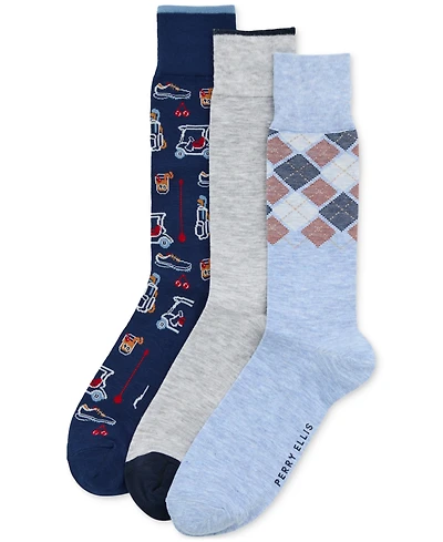 Perry Ellis Portfolio Men's 3pk. Mixed Patterned Socks