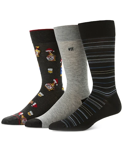 Perry Ellis Portfolio Men's 3pk. Mixed Patterned Socks