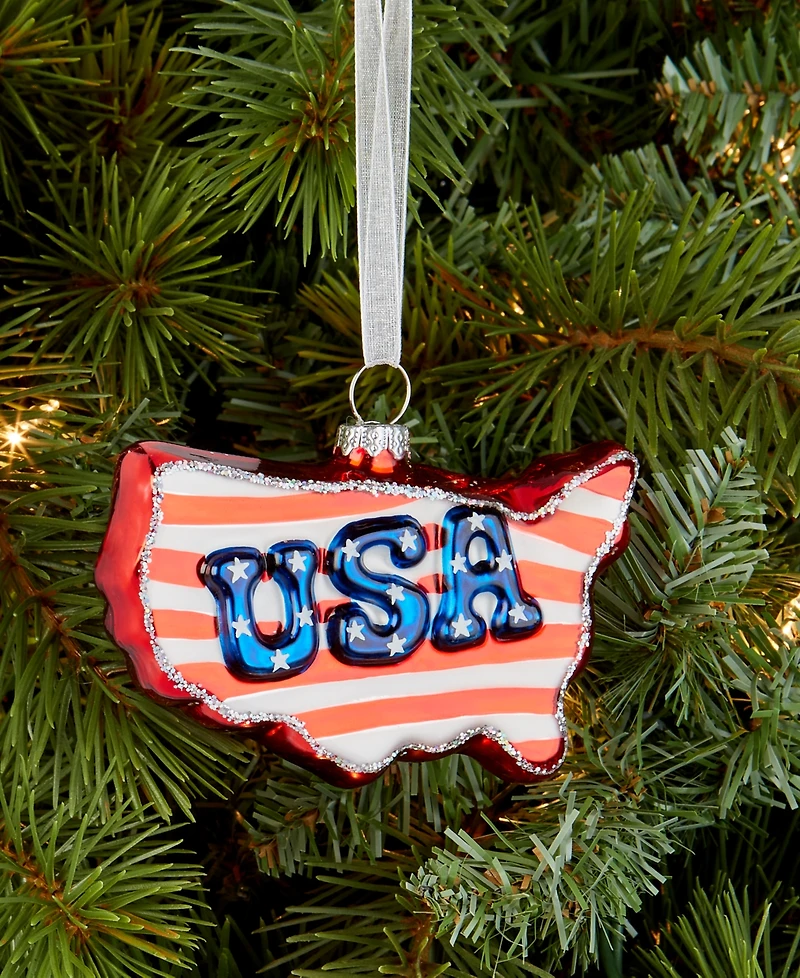Holiday Lane Eclectic Charm Usa Map Ornament, Macy's Exclusive