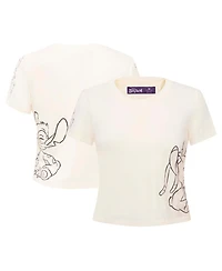 Freeze Max Women's Cream Lilo and Stitch Nose Kiss Baby Doll T-Shirt