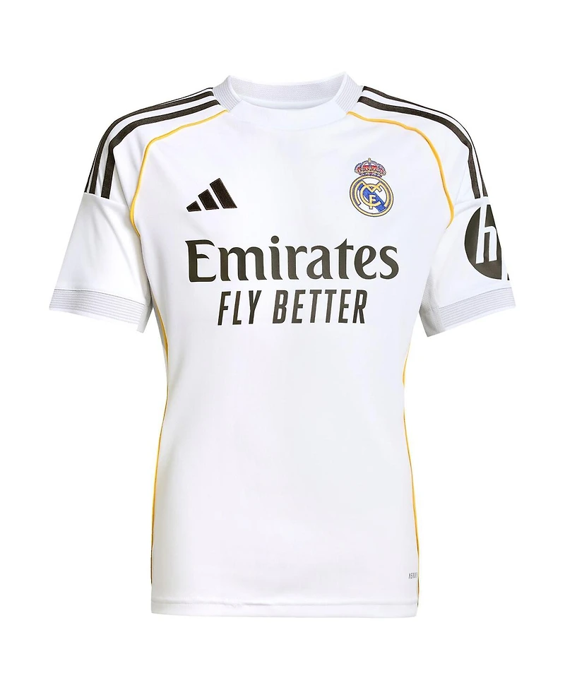 Adidas Big Boys and Girls Vini Jr. White Real Madrid 2025/26 Home Replica Jersey