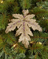 Holiday Lane Enchanted Forest Glitter Leaf Ornament, Macy's Exclusive