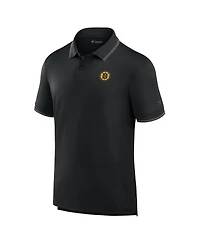 Fanatics Men's Black Boston Bruins Front Office Pique Polo Shirt