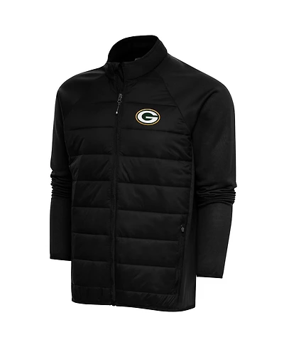 Antigua Men's Black Green Bay Packers Altitude Full-Zip Jacket
