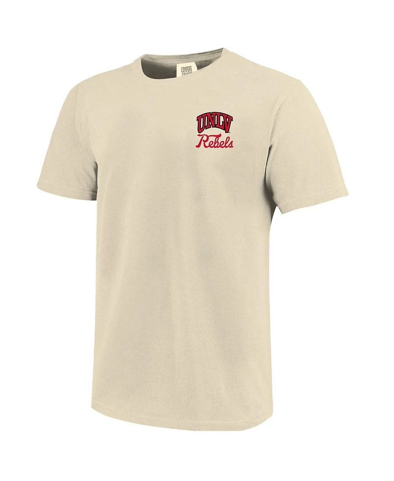Image One Men's Cream Unlv Rebels Comfort Colors Mascot Overlay T-Shirt