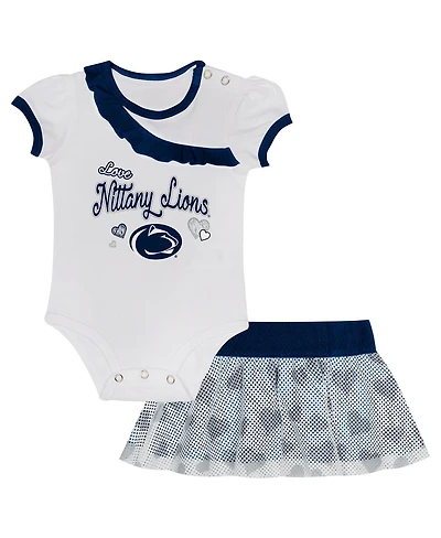 Outerstuff Baby Boys and Girls 2-Piece Penn State Nittany Lions Love My Team Bodysuit Skirt Set