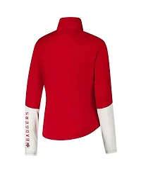 Under Armour Women's Red Wisconsin Badgers Gameday Knockout Sleeve Hit Quarter-Zip Jacket