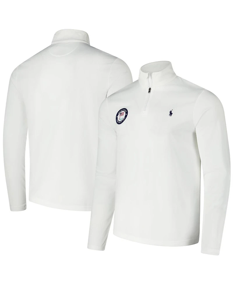 Polo Ralph Lauren Men's White U.s. Paralympics Villagewear Quarter-Zip Sweatshirt
