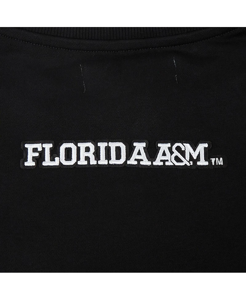 Pro Standard Women's Black Florida A&M Rattlers Cropped Pullover Sweatshirt